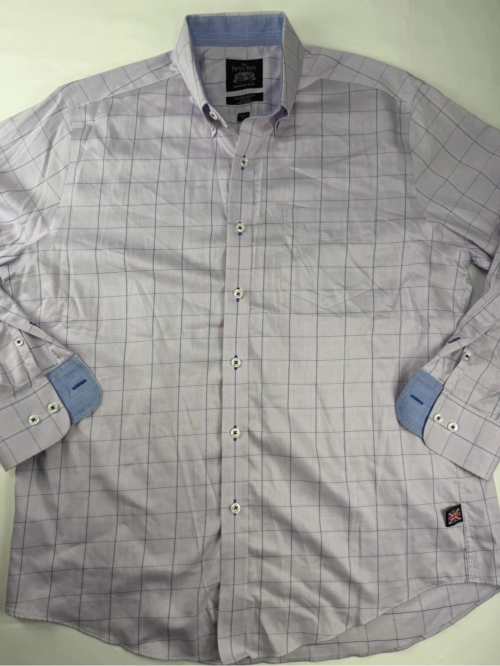 Light Purple Windowpane Dress Shirt —non iron slim fit